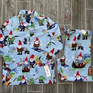 Nick & Nora Gnome Pajama Set Travel Vacation Med